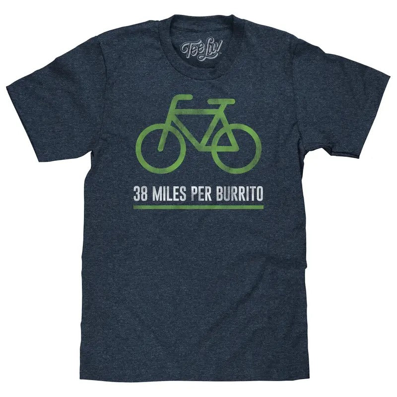 38 Miles Per Burrito Bike T-Shirt - Blue Hoodie, Sweatshirt | WearSparks.com