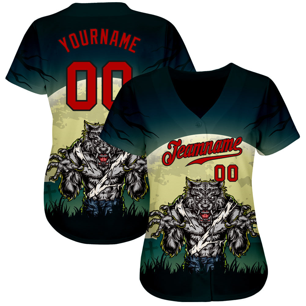 Custom 3D Pattern Halloween Trick Treat Horror Night Authentic Baseball Jersey T-Shirts, Hoodie, Sweatshirt (Image 2)