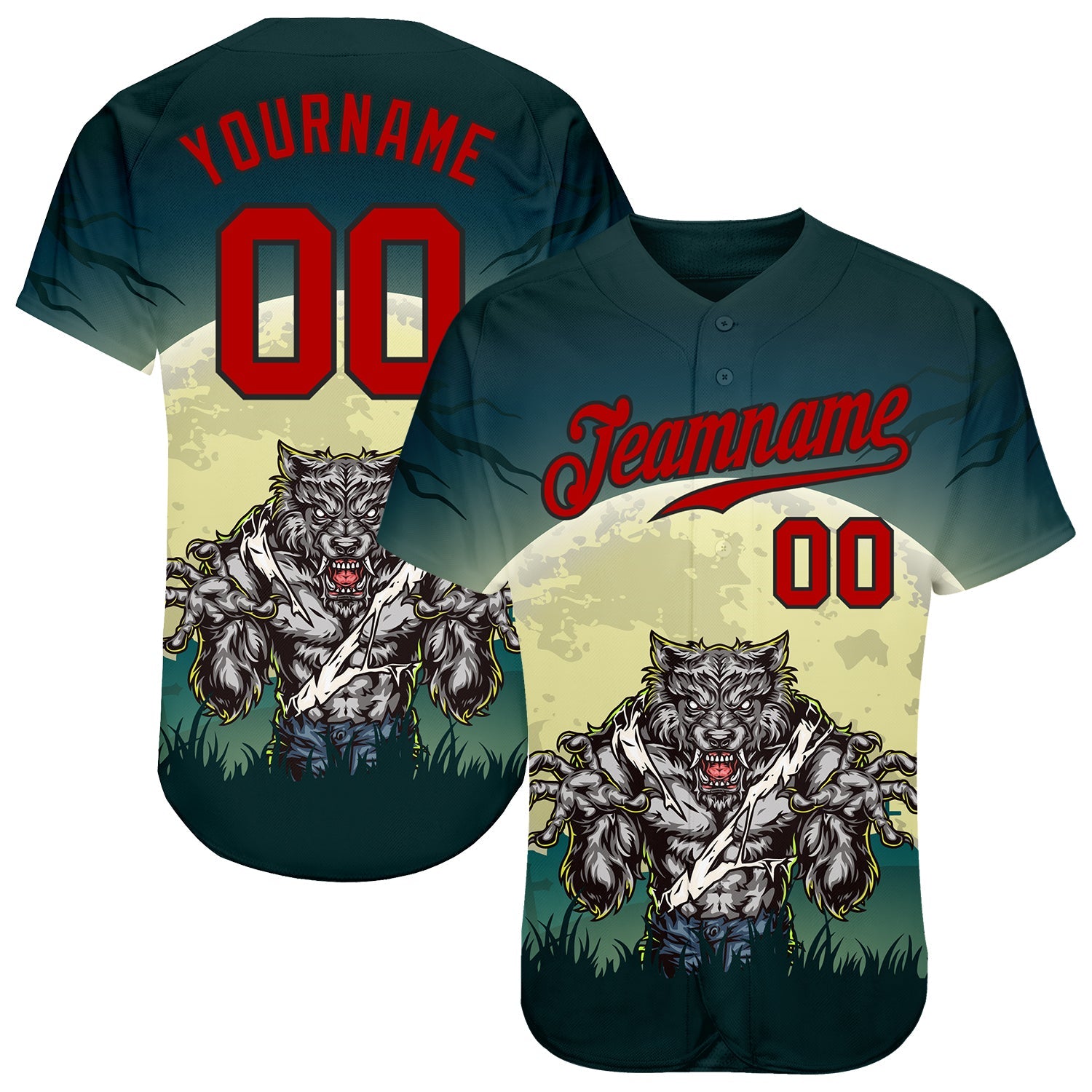 Custom 3D Pattern Halloween Trick Treat Horror Night Authentic Baseball Jersey T-Shirts, Hoodie, Sweatshirt (Image 1)