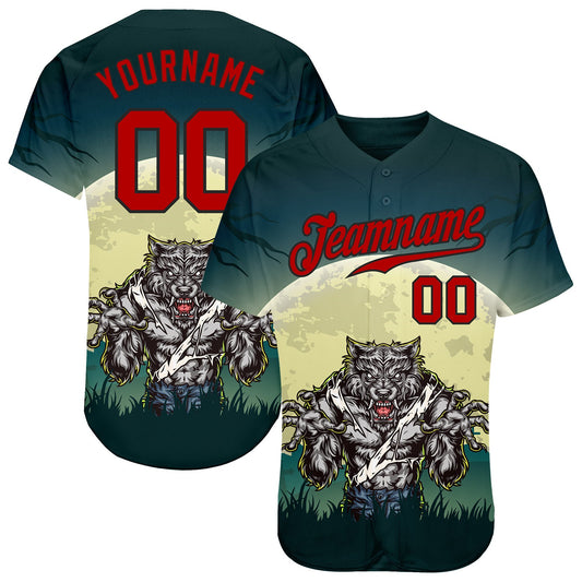 Custom 3D Pattern Halloween Trick Treat Horror Night Authentic Baseball Jersey T-Shirts, Hoodie, Sweatshirt (Image 1)
