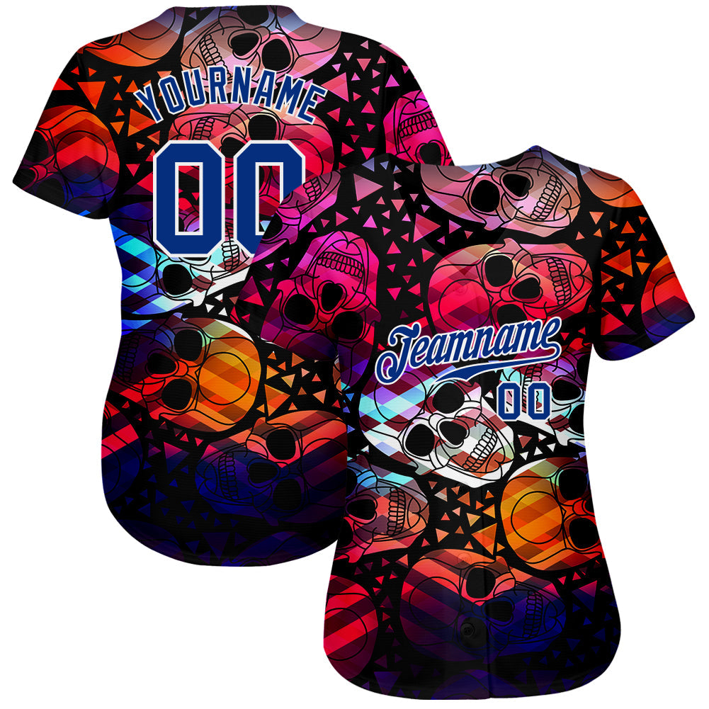 Custom 3D Pattern Halloween Skulls Authentic Baseball Jersey T-Shirts, Hoodie, Sweatshirt | WearSparks.com (Image 2)