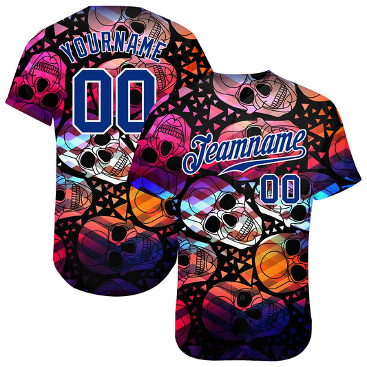 Custom 3D Pattern Halloween Skulls Authentic Baseball Jersey T-Shirts, Hoodie, Sweatshirt | WearSparks.com (Image 1)