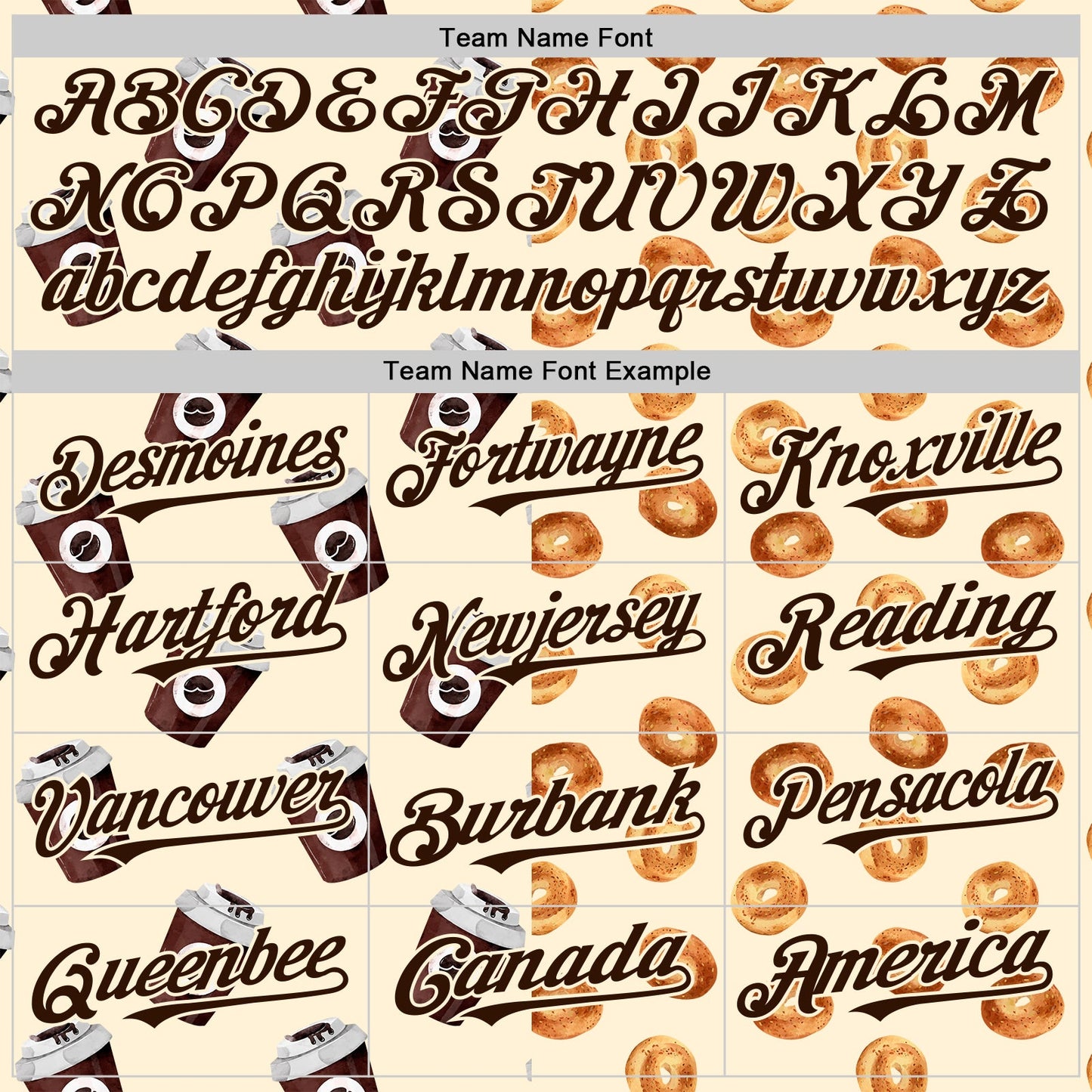 Custom Cream Brown Valentine's Day Bagel Meets Coffee Authentic Baseball Jersey