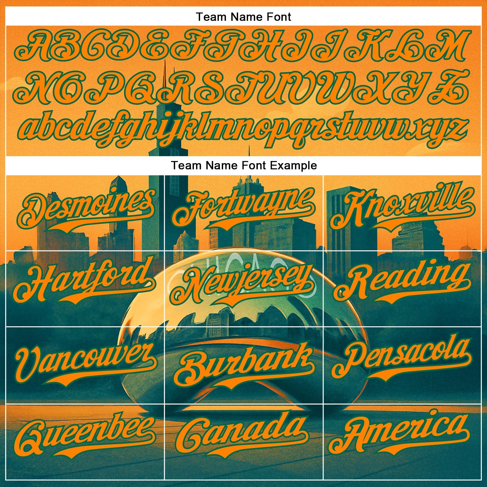 Custom Yellow Bay Orange-Kelly Green Chicago Illinois Millennium Park Cloud Gate The Bean Landmark City Symbol Authentic Baseball Jersey