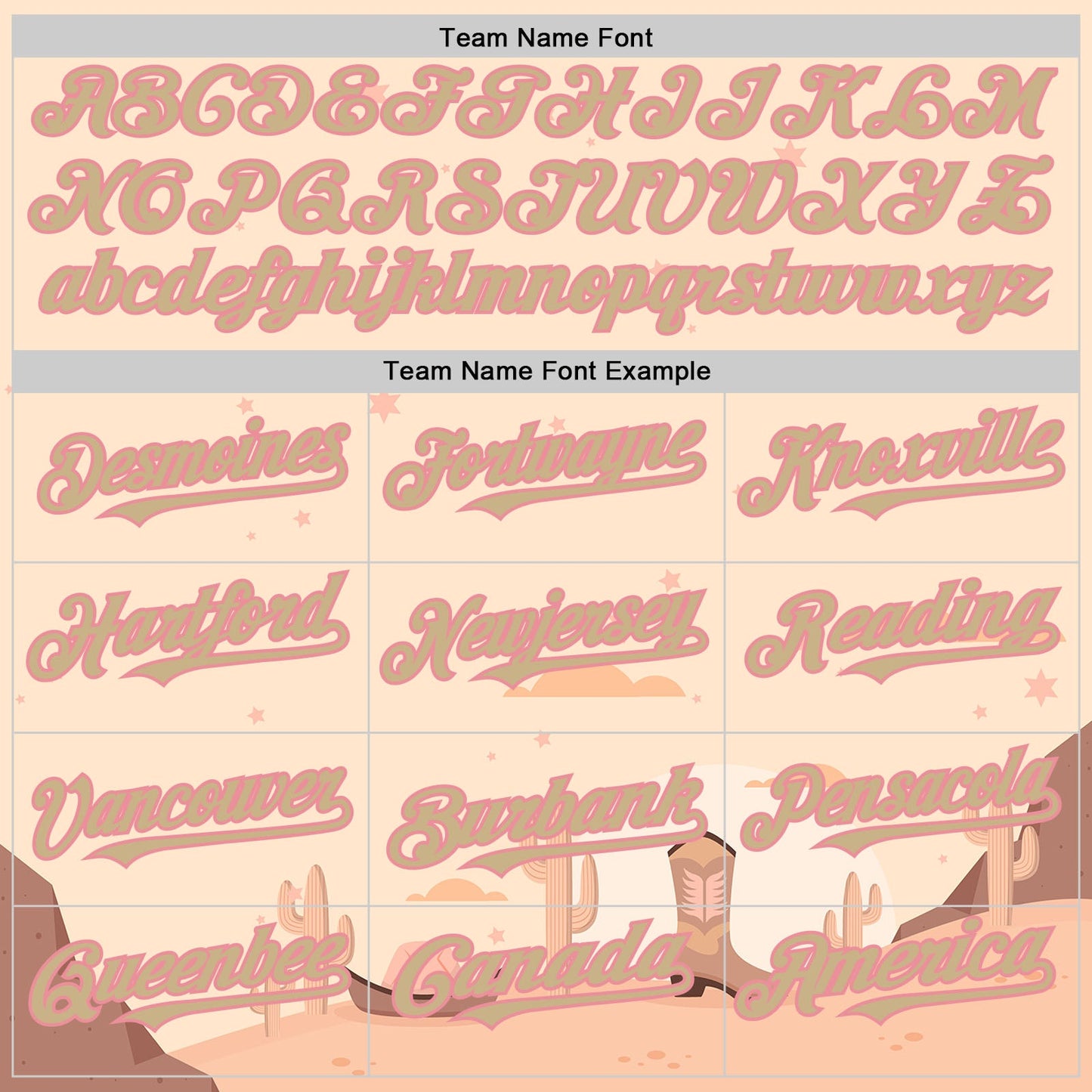 Custom City Cream Vegas Gold-Medium Pink Texas Cowboy Landscape City Edition Authentic Baseball Jersey