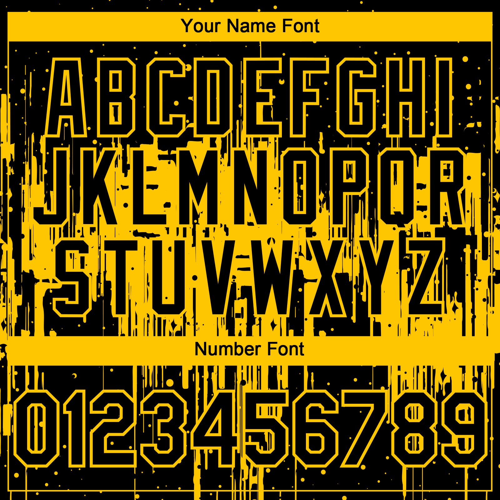 Custom Black Yellow Dripping Splatter Paint Authentic Baseball Jersey
