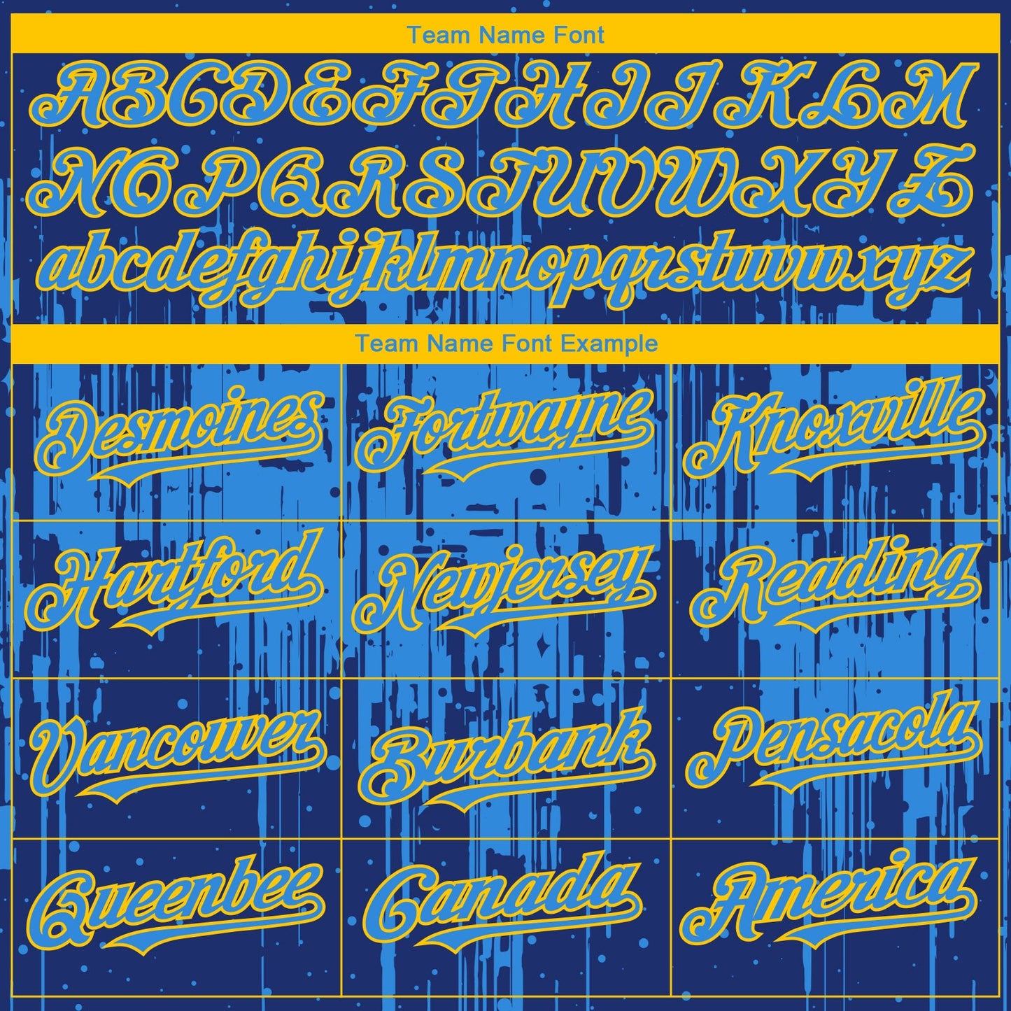 Custom Royal Powder Blue-Yellow Dripping Splatter Paint Authentic Baseball Jersey