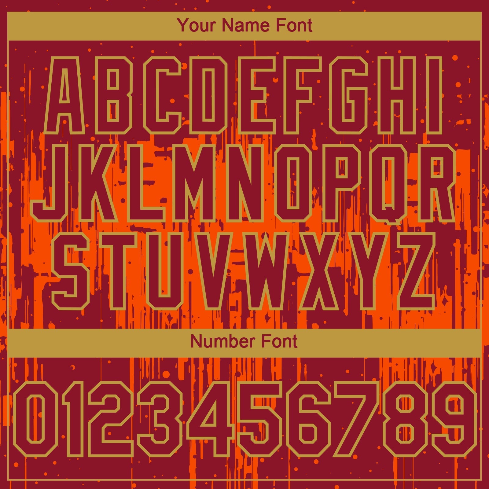 Custom Crimson Old Gold Orange Dripping Splatter Paint Authentic Baseball Jersey