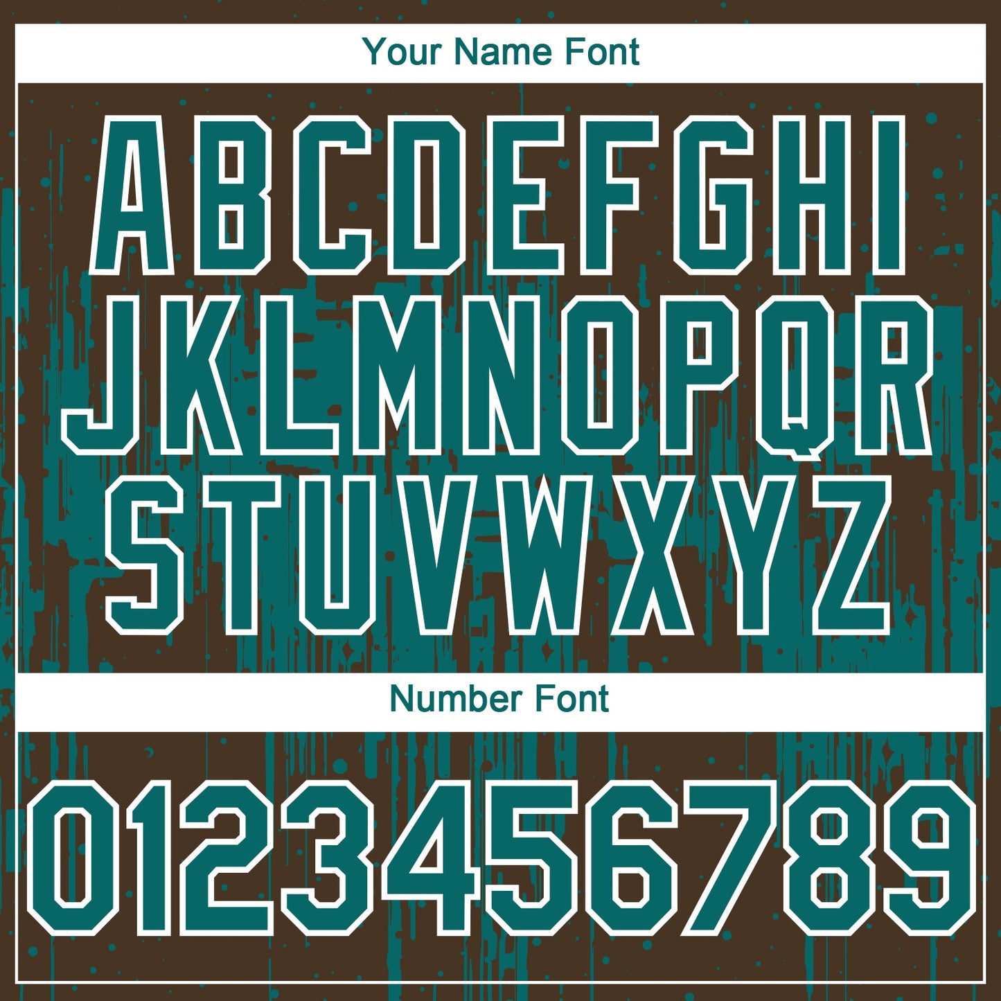 Custom Brown Teal-White Dripping Splatter Paint Authentic Baseball Jersey