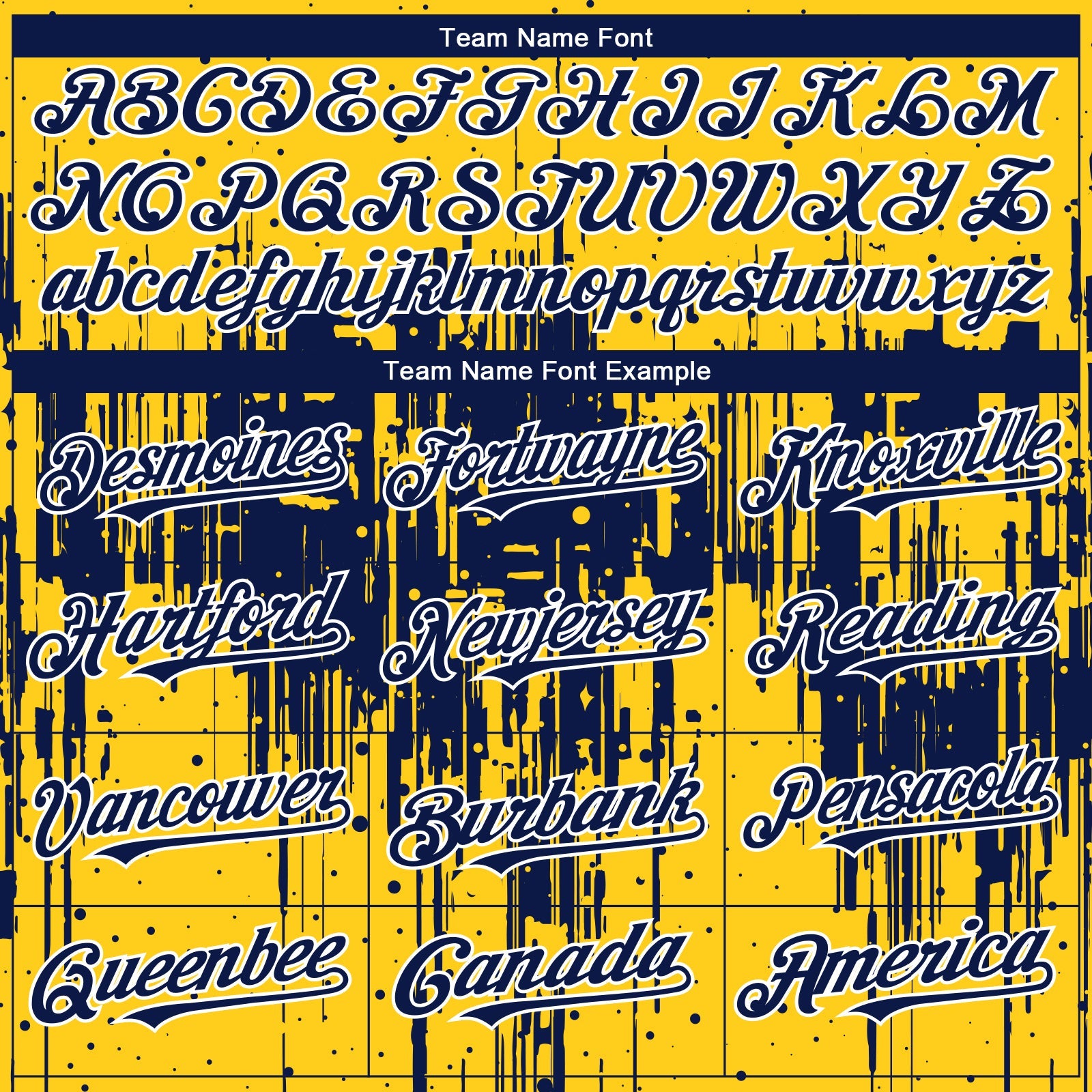 Custom Yellow Navy-White Dripping Splatter Paint Authentic Baseball Jersey