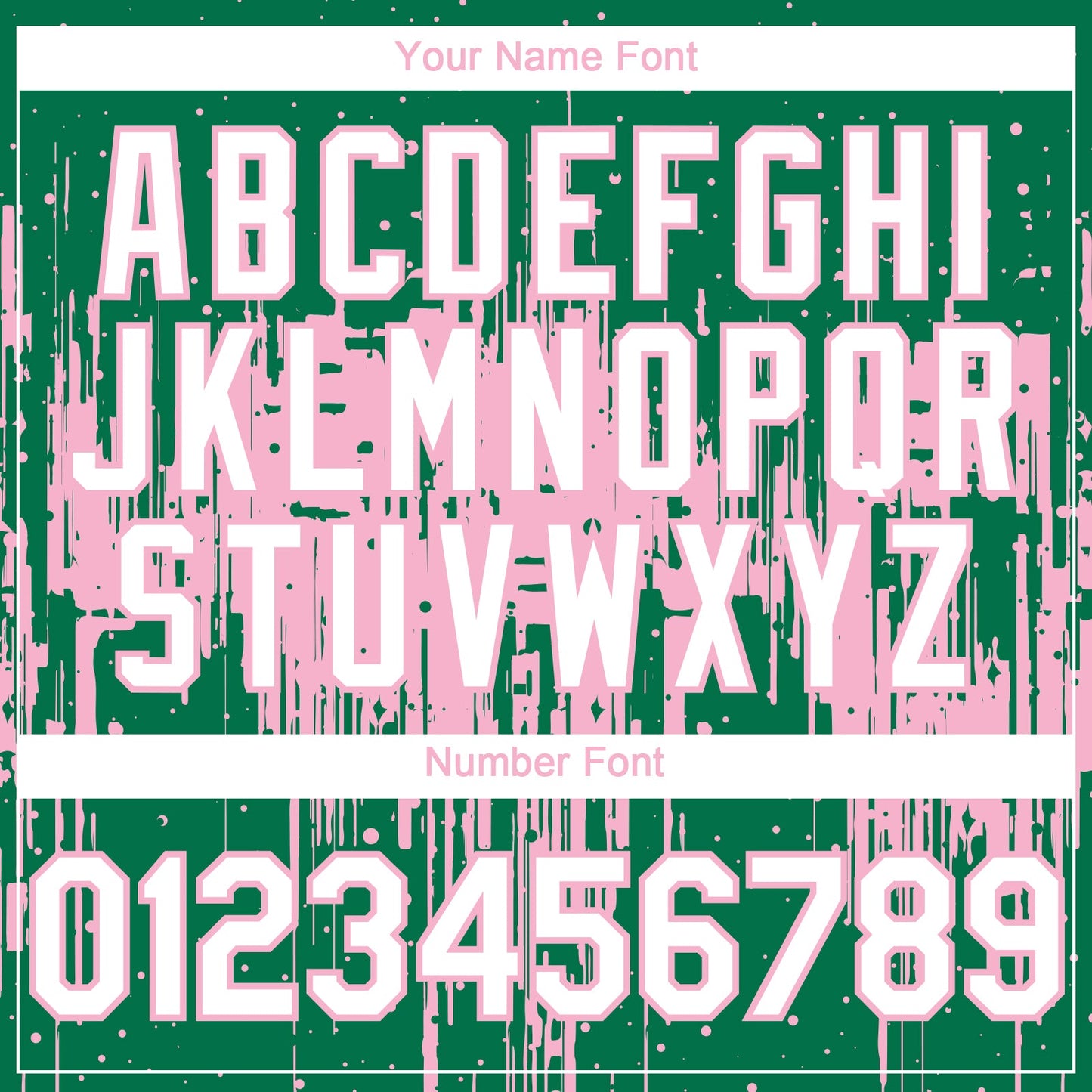 Custom Kelly Green White-Light Pink Dripping Splatter Paint Authentic Baseball Jersey