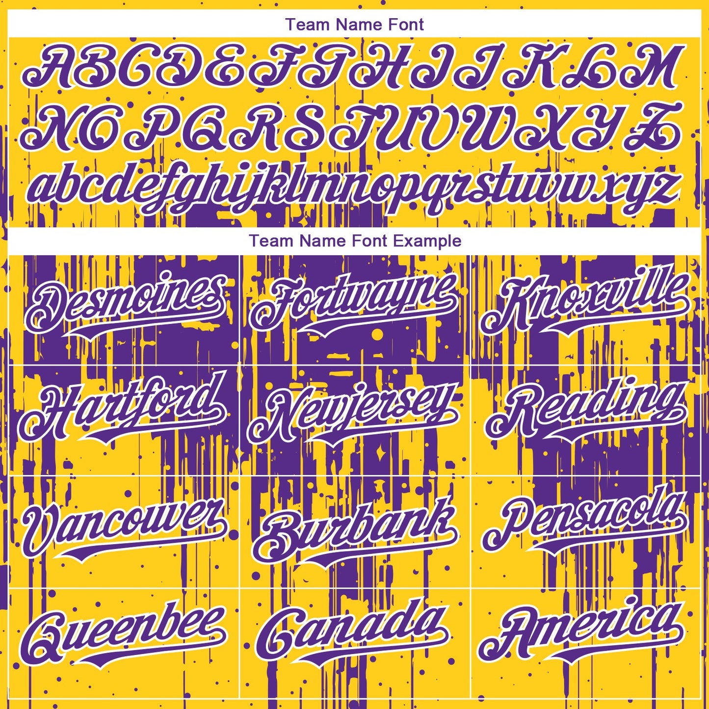 Custom Yellow Purple-White Dripping Splatter Paint Authentic Baseball Jersey