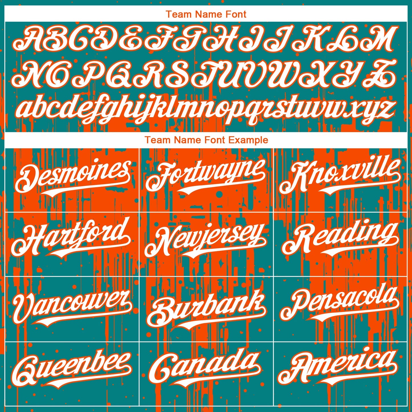 Custom Teal White-Orange Dripping Splatter Paint Authentic Baseball Jersey