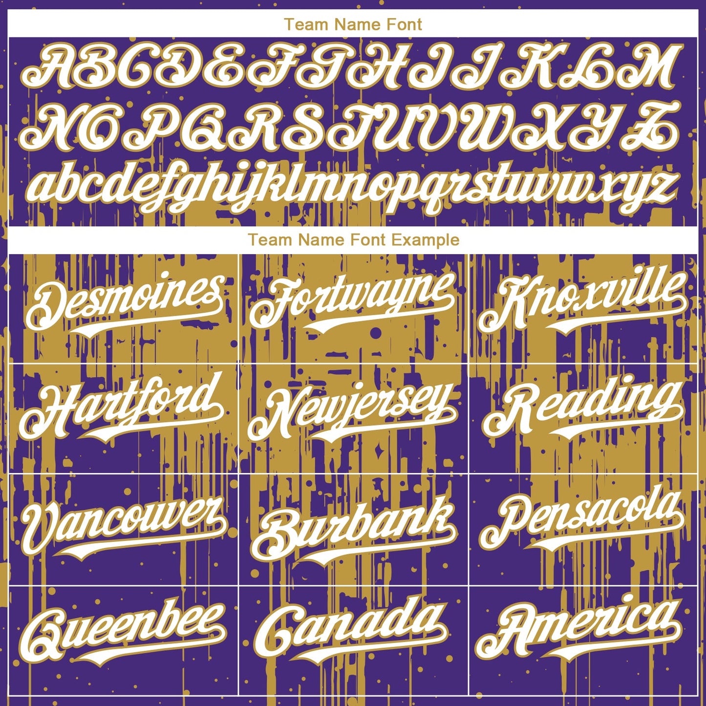 Custom Purple White-Old Gold Dripping Splatter Paint Authentic Baseball Jersey