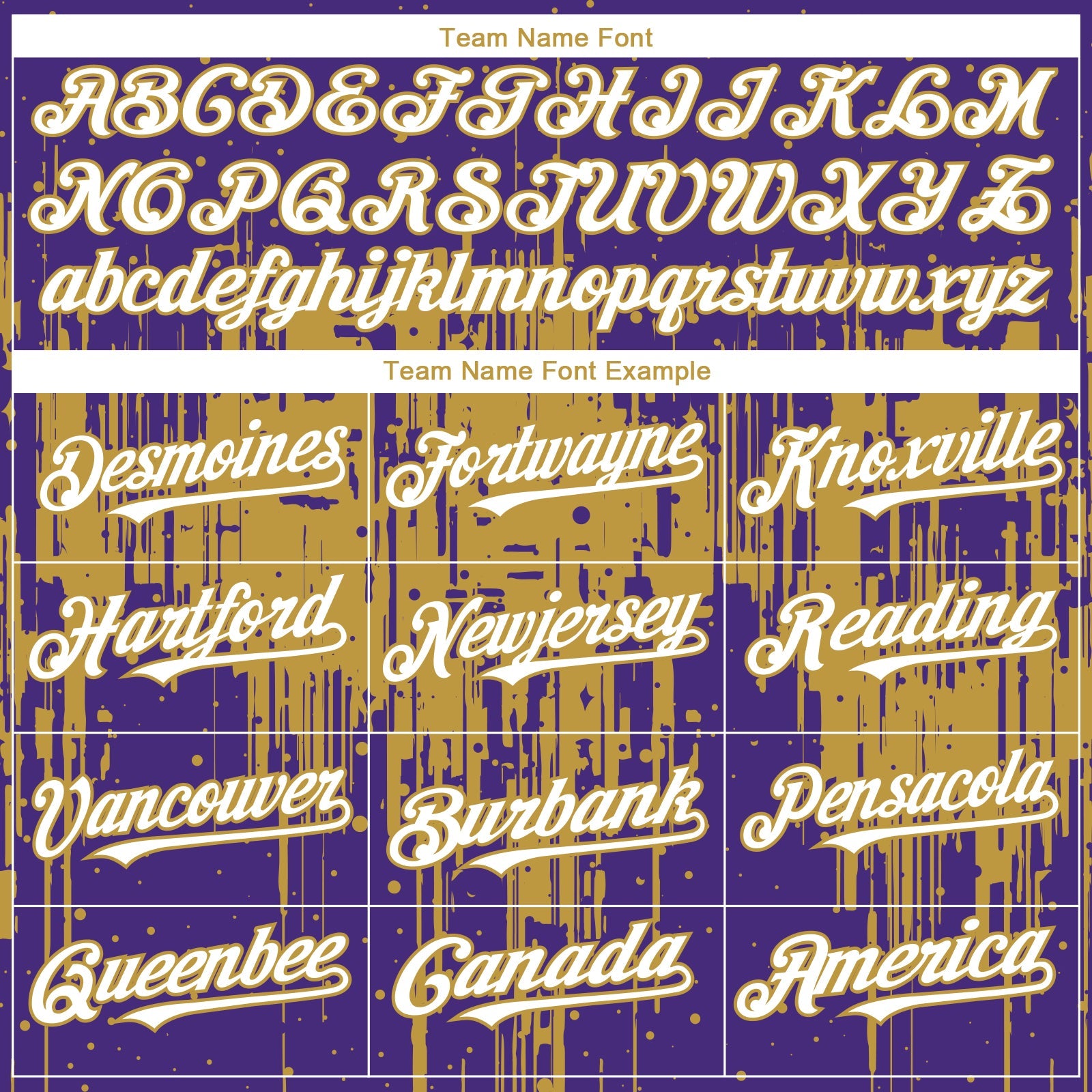 Custom Purple White-Old Gold Dripping Splatter Paint Authentic Baseball Jersey