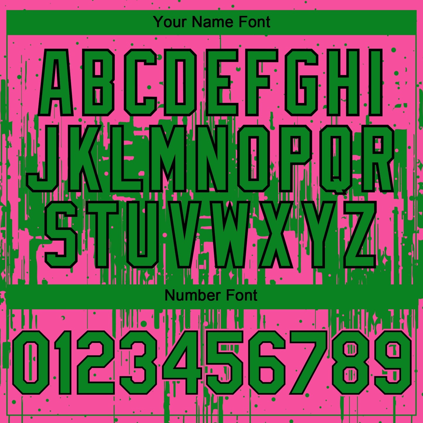 Custom Pink Grass Green-Black Dripping Splatter Paint Authentic Baseball Jersey