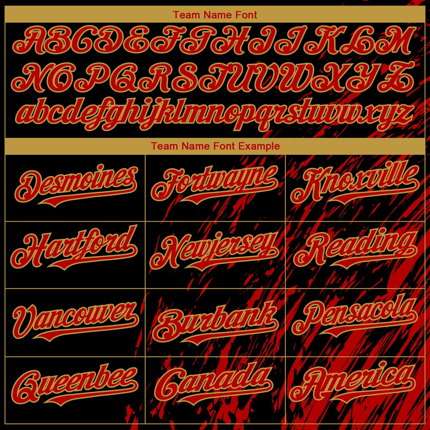 Custom Black Red-Old Gold Paint Stroke Grunge Streak Authentic Baseball Jersey