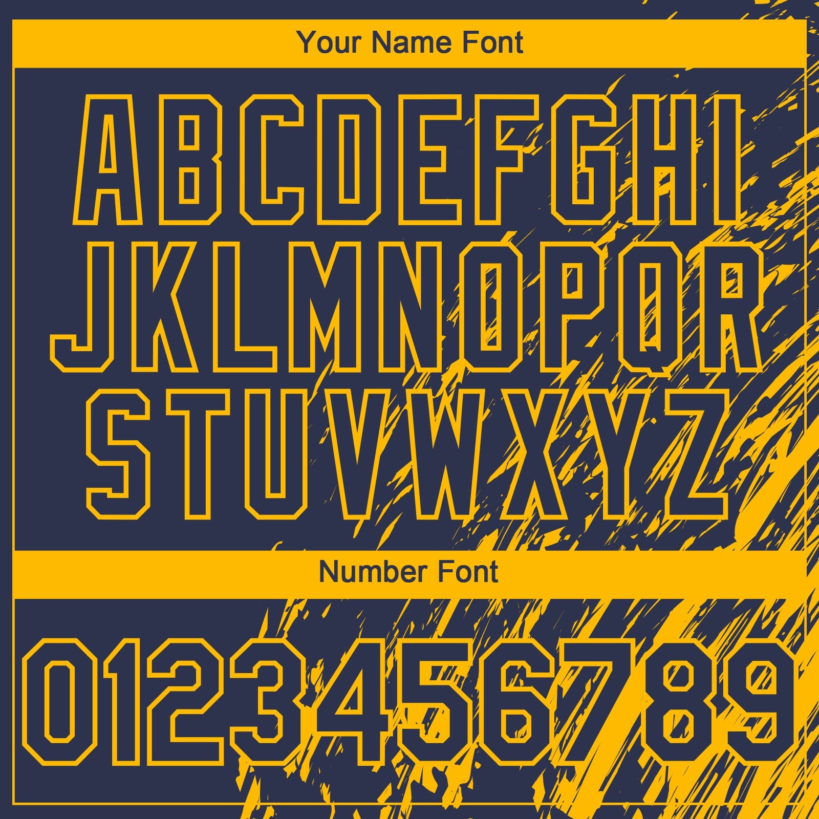 Custom Navy Gold Paint Stroke Grunge Streak Authentic Baseball Jersey