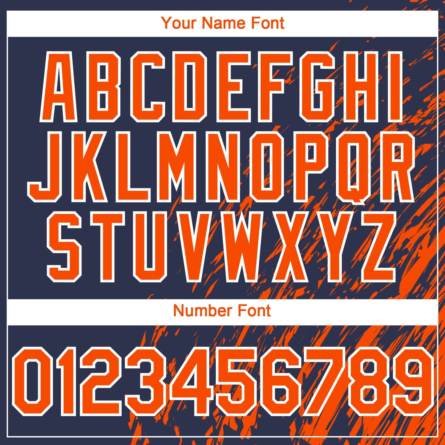 Custom Navy Orange-White Paint Stroke Grunge Streak Authentic Baseball Jersey