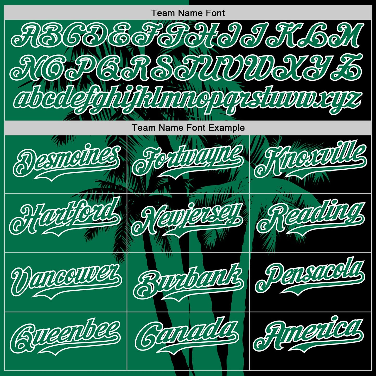 Custom Black Kelly Green-White Hawaii Palm Trees Tropical Coconut Authentic Baseball Jersey