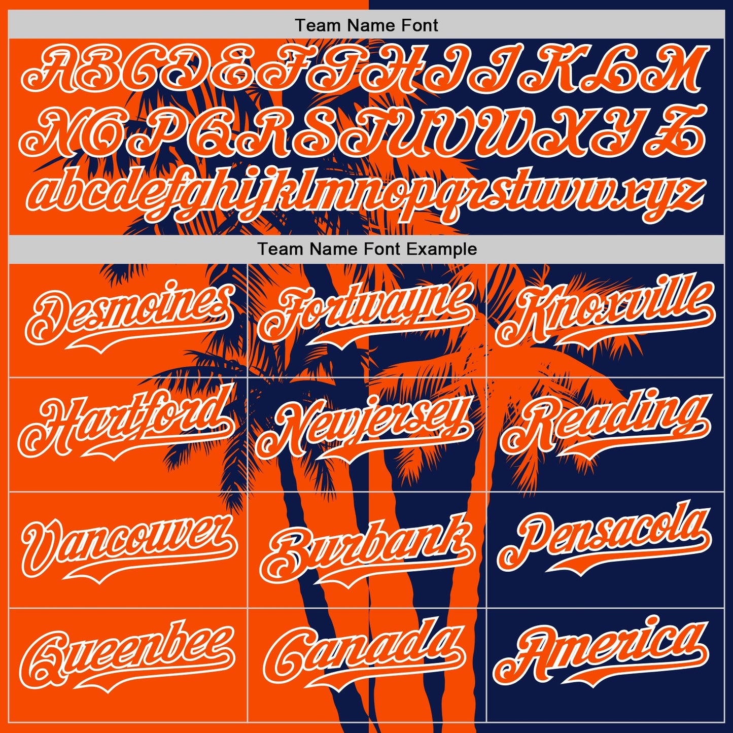 Custom Navy Orange-White Hawaii Palm Trees Tropical Coconut Authentic Baseball Jersey