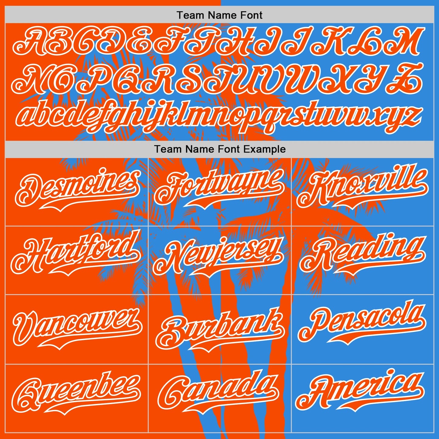 Custom Electric Blue Orange-White Hawaii Palm Trees Tropical Coconut Authentic Baseball Jersey