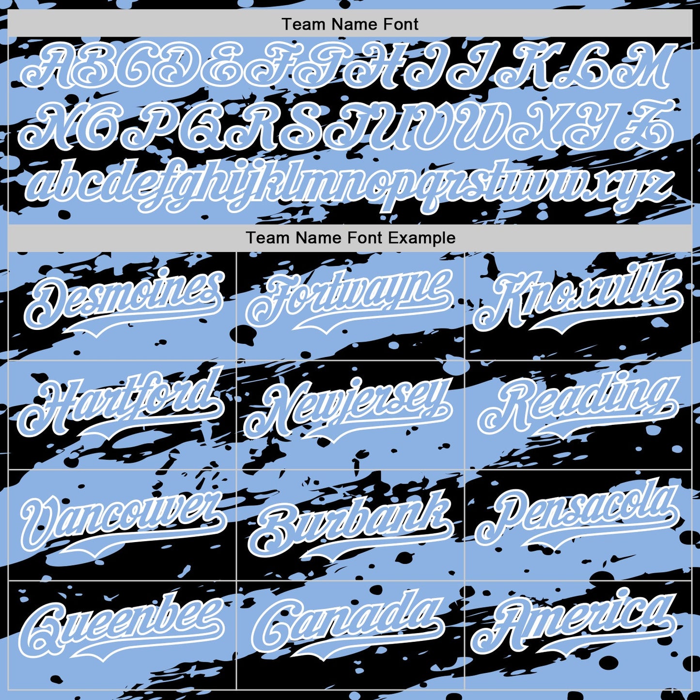 Custom Light Blue Black-White Paint Splash Stripe Authentic Baseball Jersey