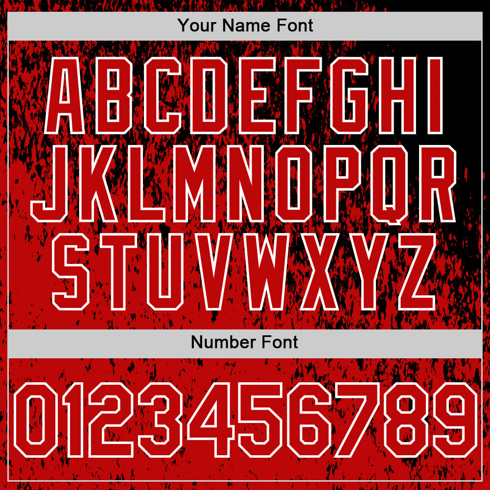 Custom Black Red-White Abstract Fragment Splatter Authentic Baseball Jersey