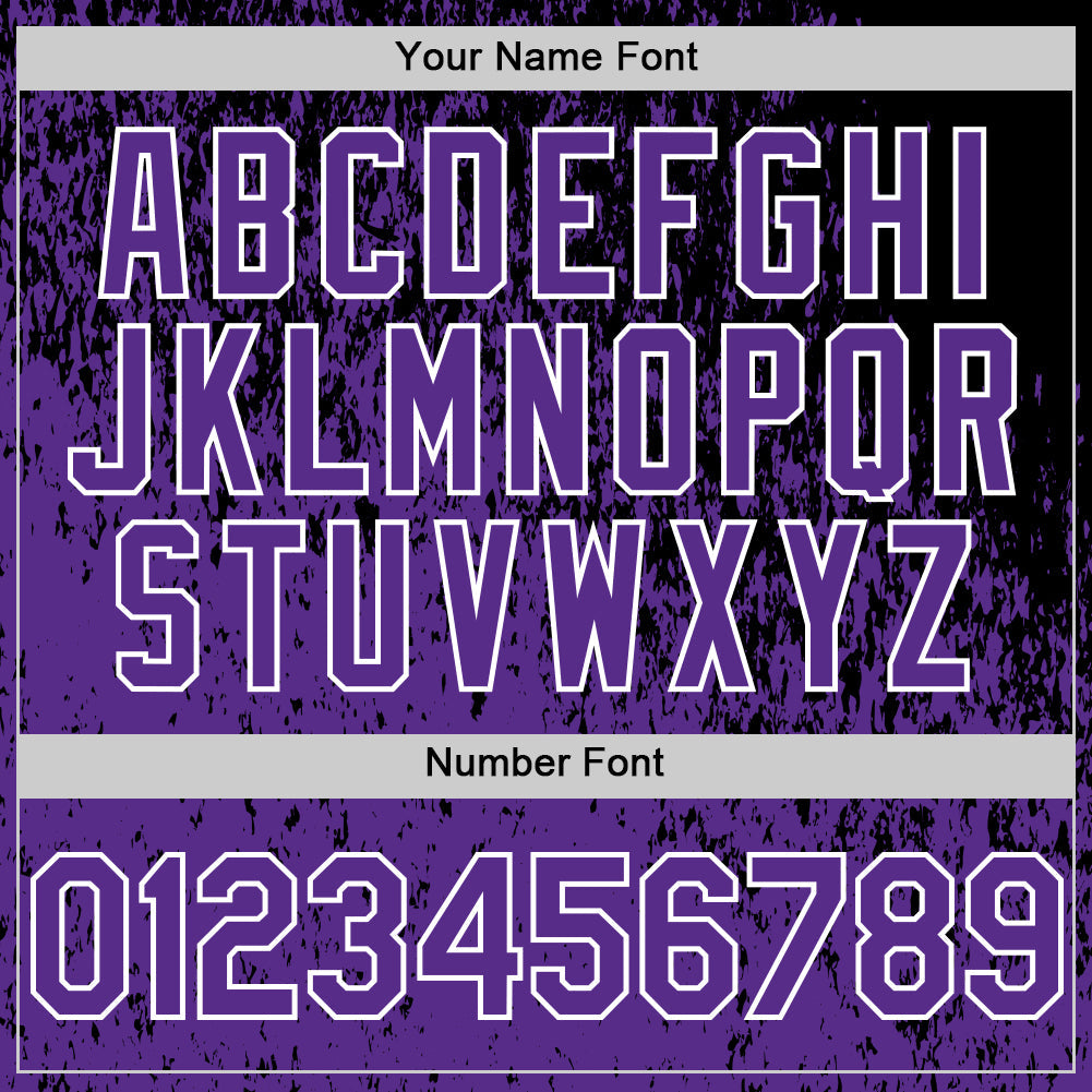 Custom Black Purple-White Abstract Fragment Splatter Authentic Baseball Jersey