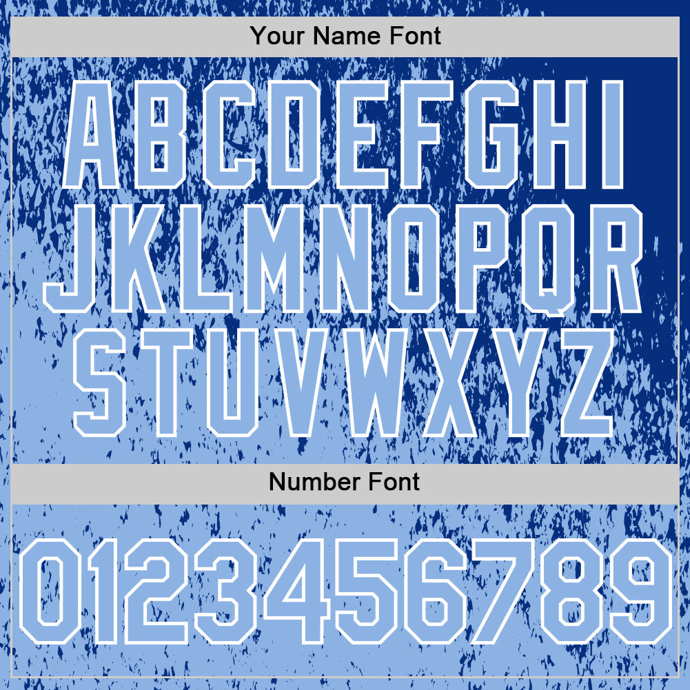 Custom Royal Light Blue-White Abstract Fragment Splatter Authentic Baseball Jersey