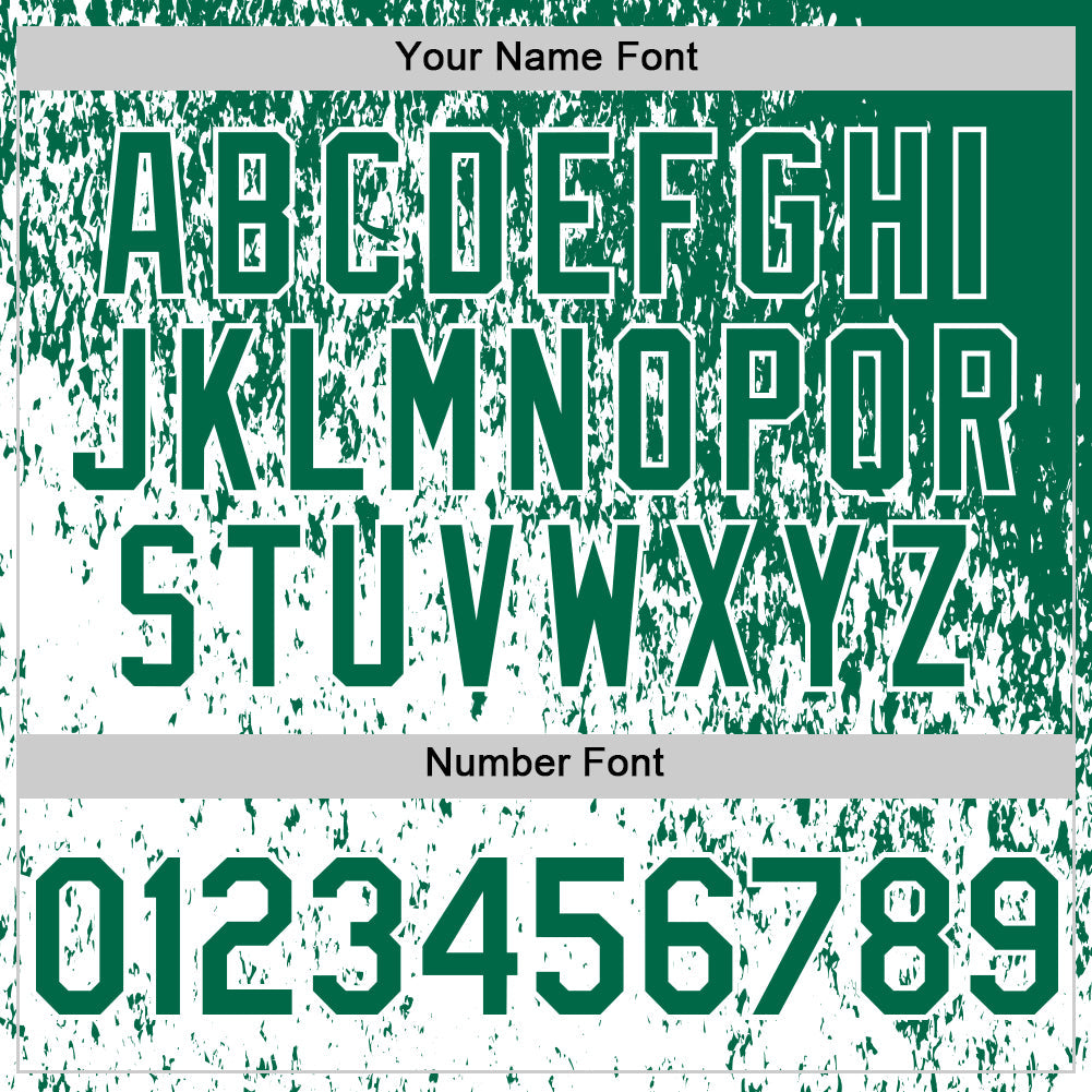 Custom Kelly Green White Abstract Fragment Splatter Authentic Baseball Jersey