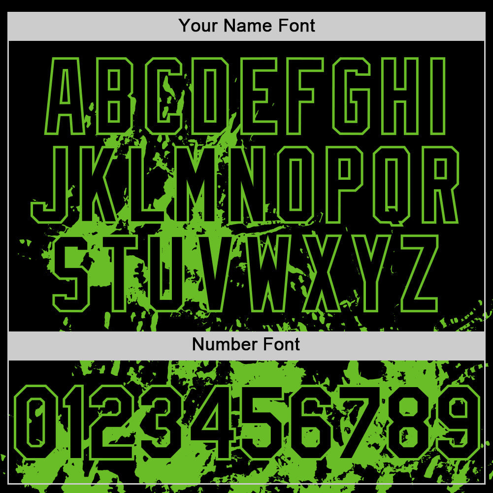 Custom Black Grass Green Splatter Authentic Baseball Jersey