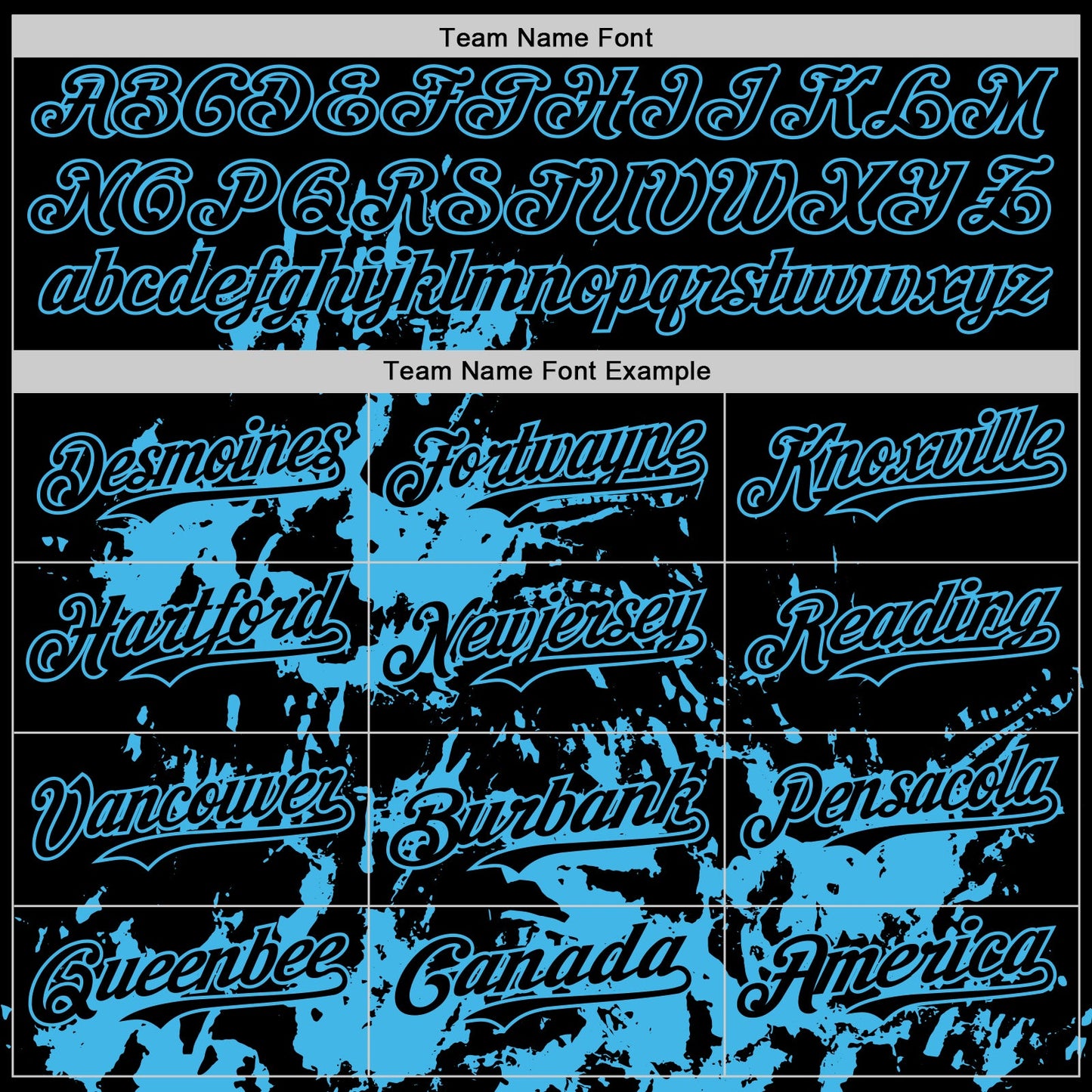 Custom Black Sky Blue Splatter Authentic Baseball Jersey