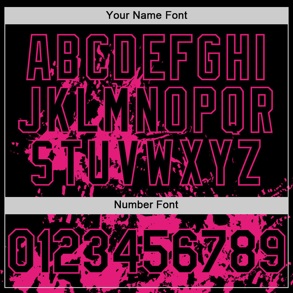 Custom Black Hot Pink Splatter Authentic Baseball Jersey