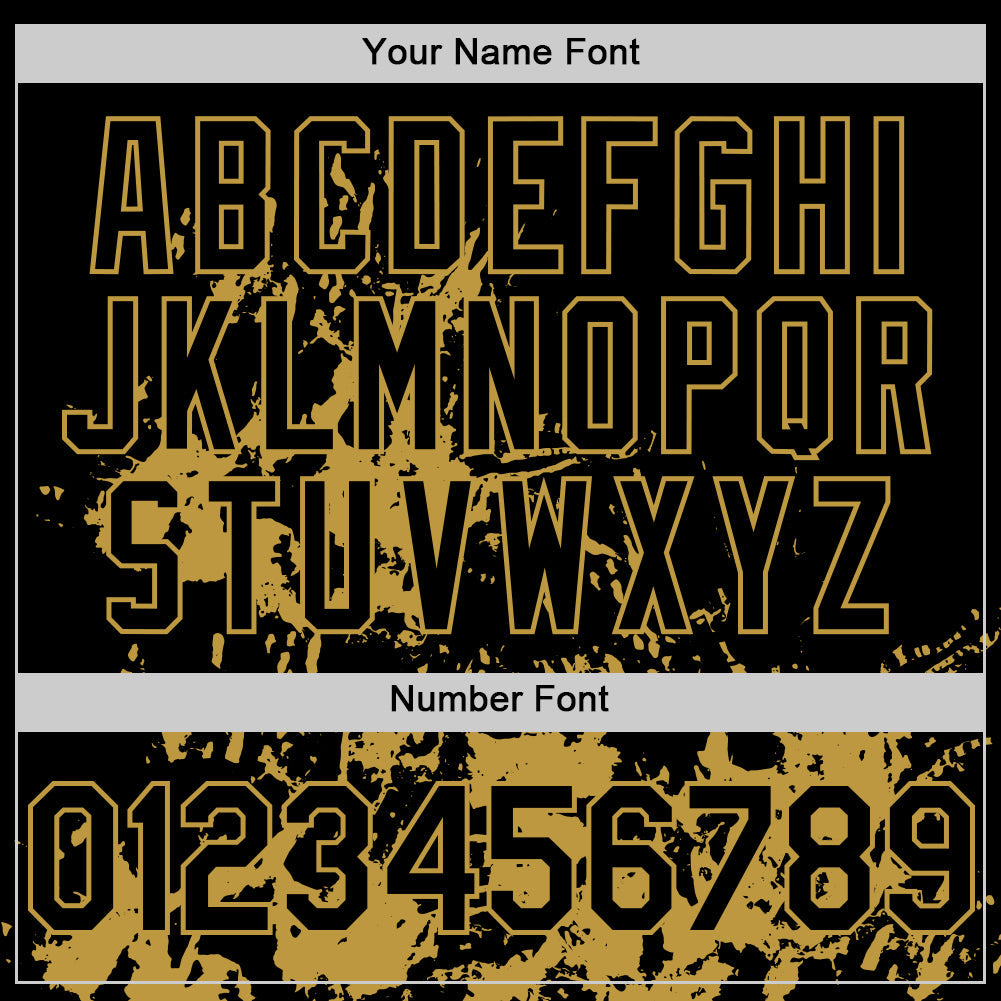 Custom Black Old Gold Splatter Authentic Baseball Jersey