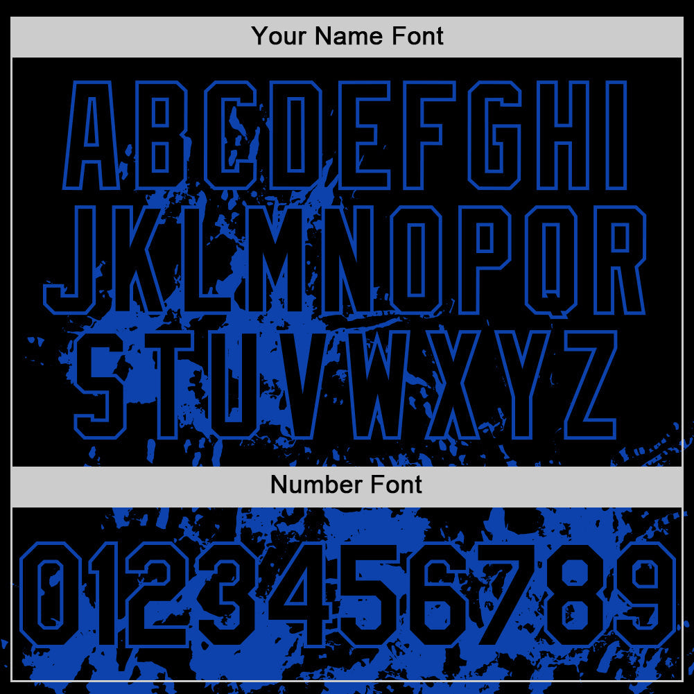 Custom Black Thunder Blue Splatter Authentic Baseball Jersey