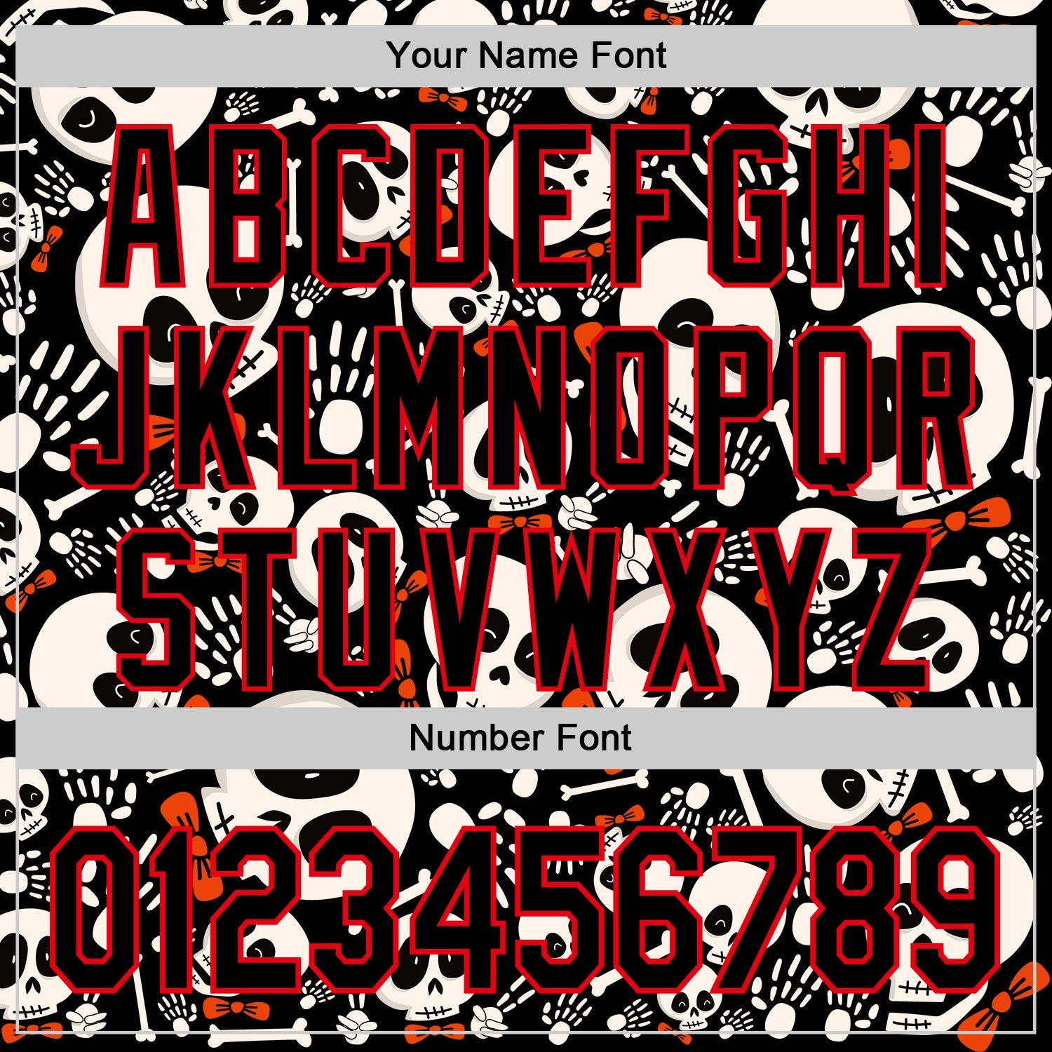 Custom Black Fire Red Sugar Skull Day of the Dead Mexican Folk Art Authentic Baseball Jersey