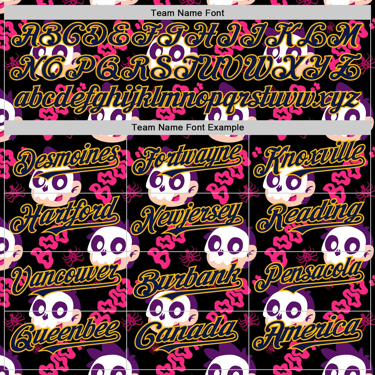 Custom Black Navy Hot Pink-Gold Sugar Skull Day of the Dead Mexican Folk Art Authentic Baseball Jersey