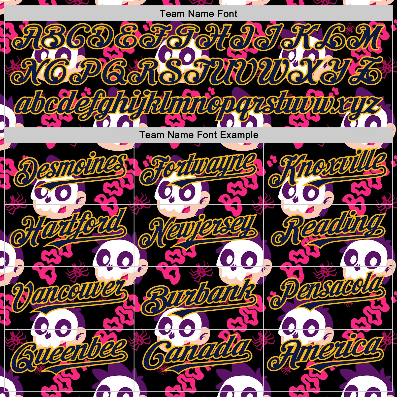 Custom Black Navy Hot Pink-Gold Sugar Skull Day of the Dead Mexican Folk Art Authentic Baseball Jersey