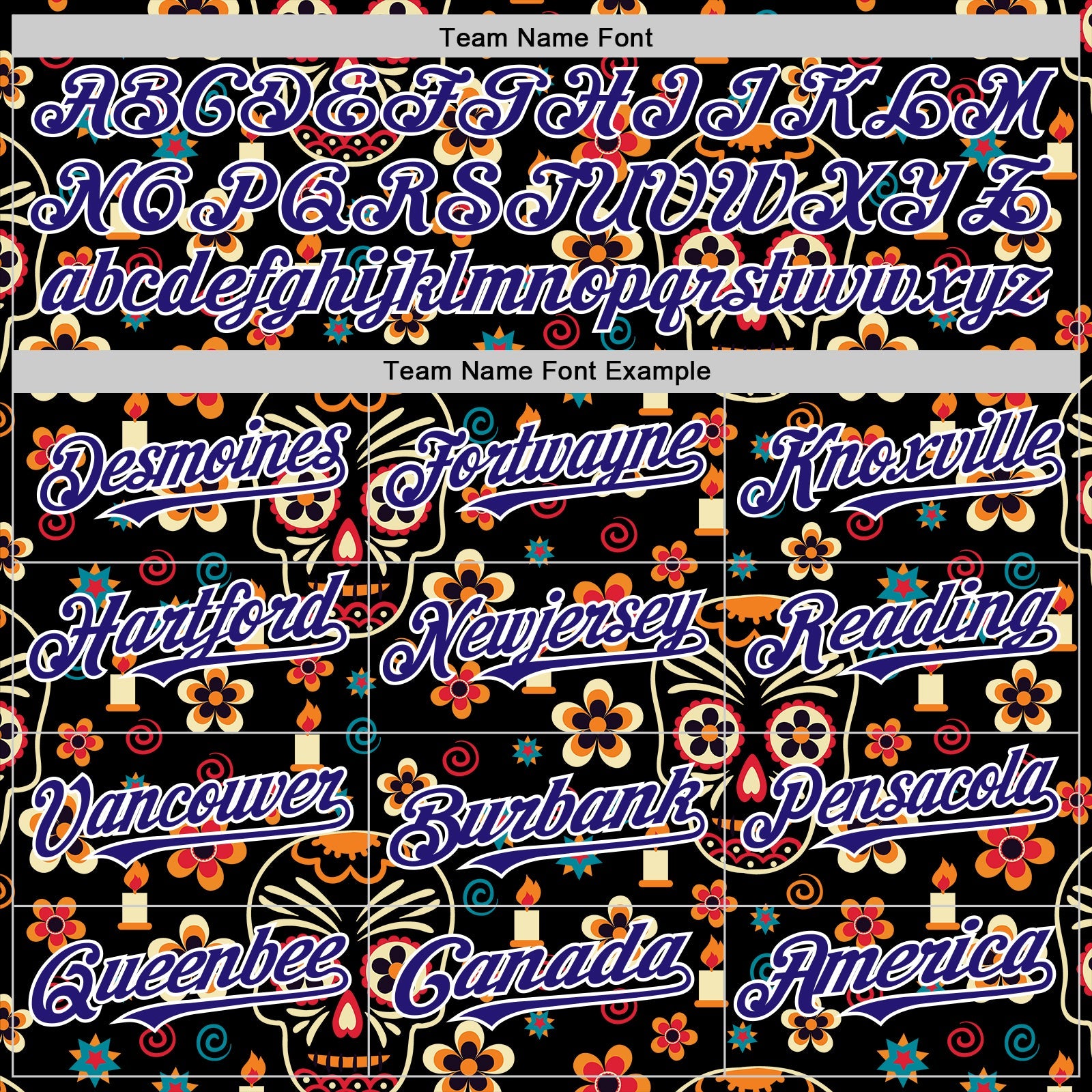 Custom Black Dark Purple-White Sugar Skull Day of the Dead Mexican Folk Art Authentic Baseball Jersey
