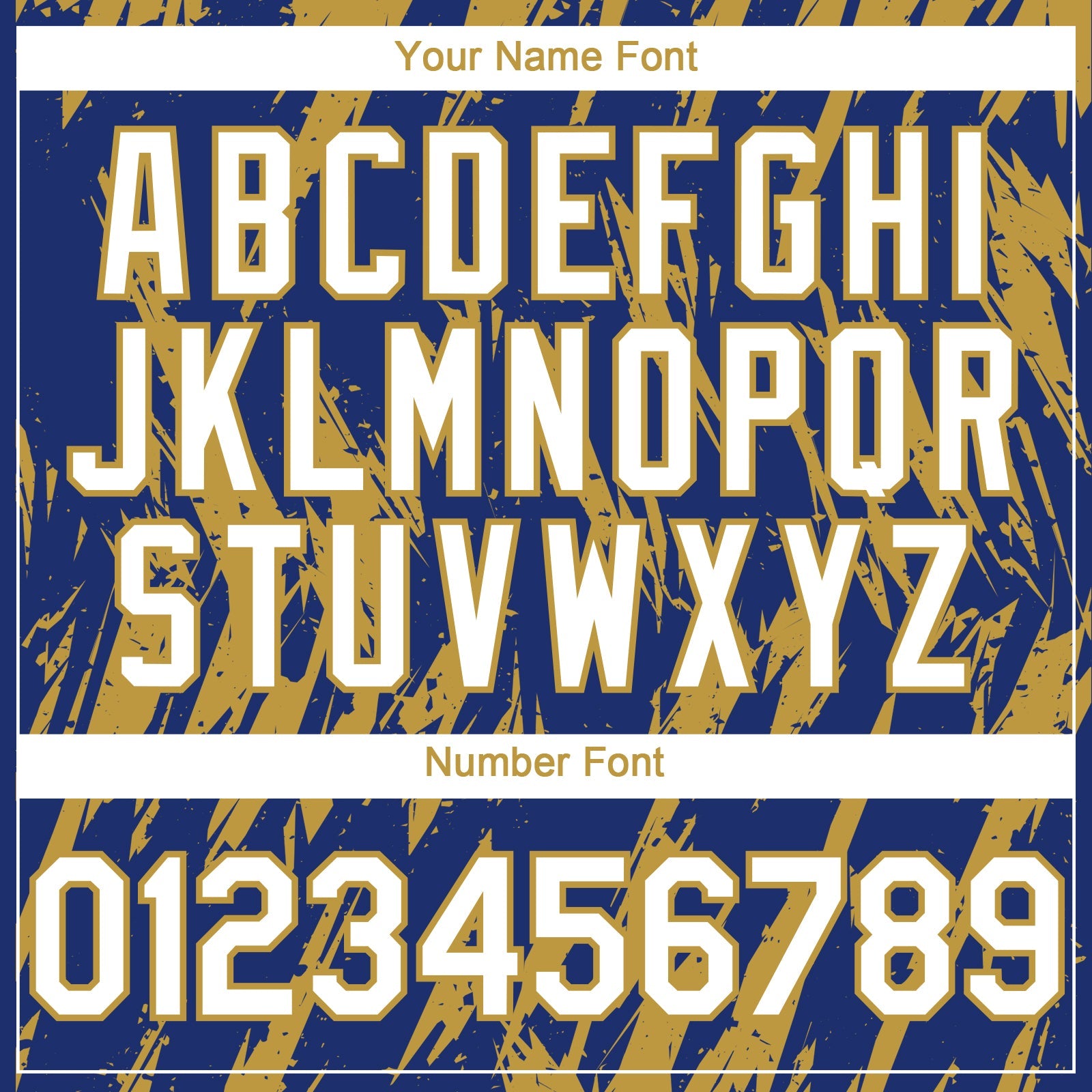 Custom Royal White-Old Gold Splatter Torn Sharp Brush Stroke Authentic Baseball Jersey