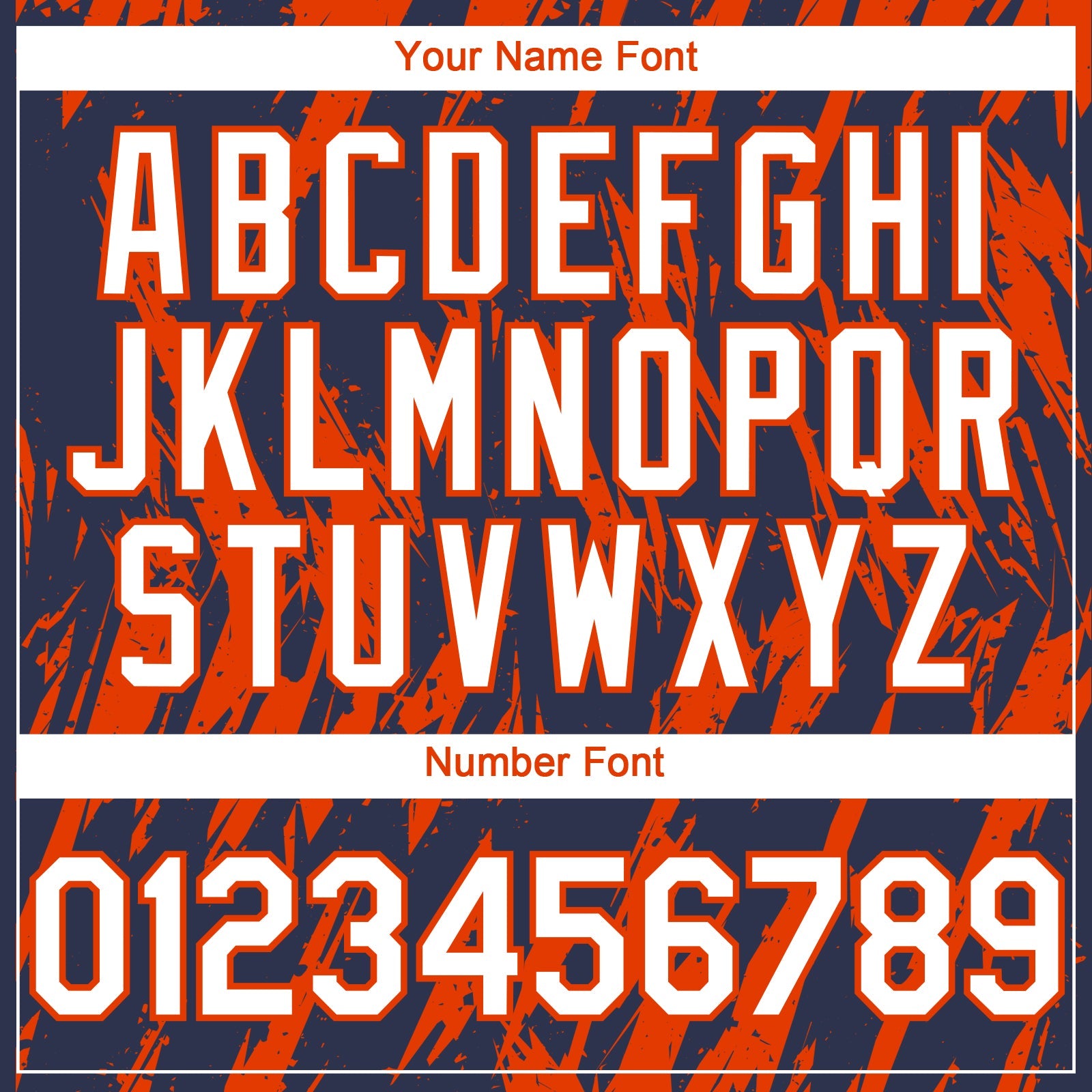 Custom Navy White-Orange Splatter Torn Sharp Brush Stroke Authentic Baseball Jersey