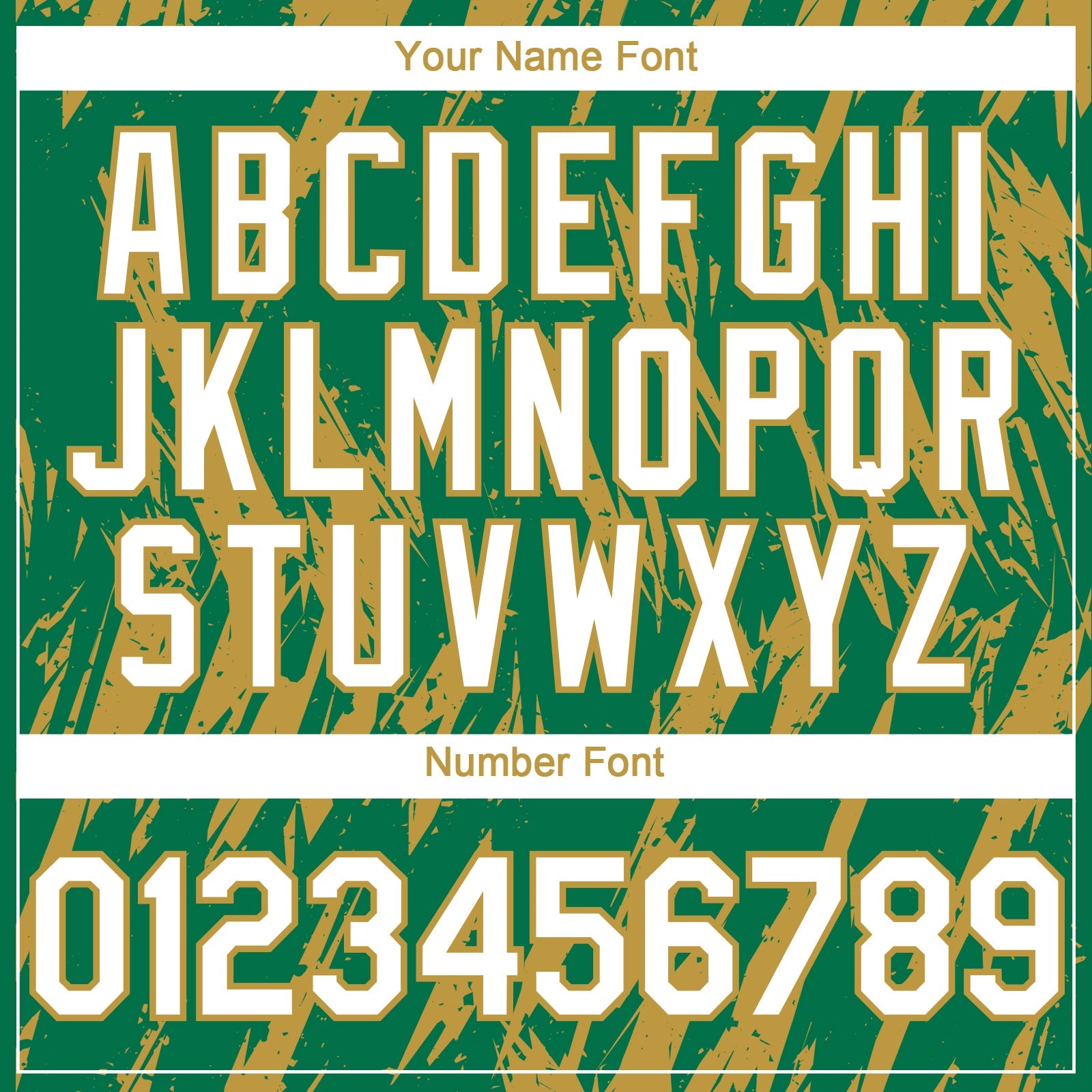 Custom Kelly Green White-Old Gold Splatter Torn Sharp Brush Stroke Authentic Baseball Jersey