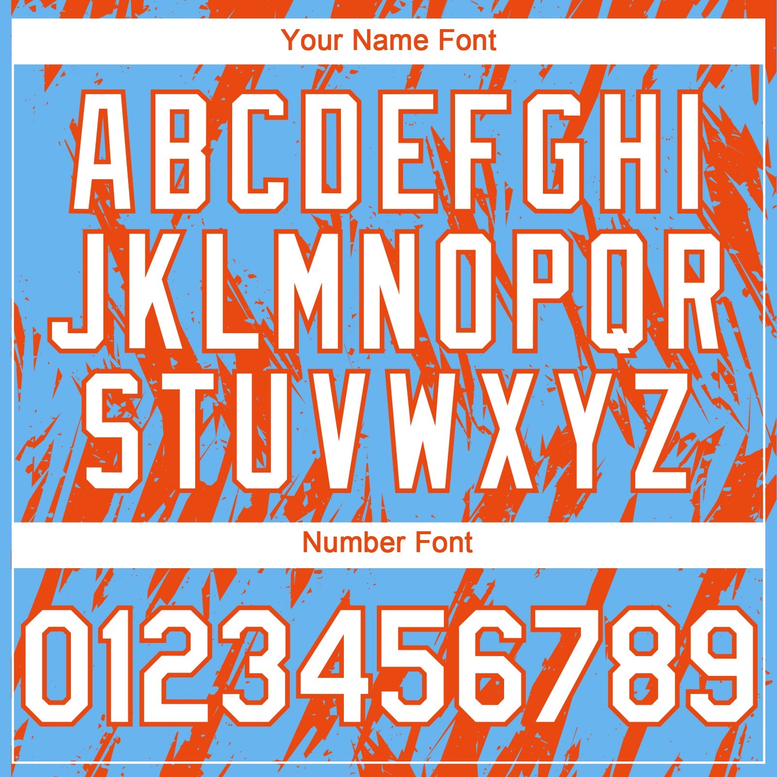 Custom Sky Blue White-Orange Splatter Torn Sharp Brush Stroke Authentic Baseball Jersey