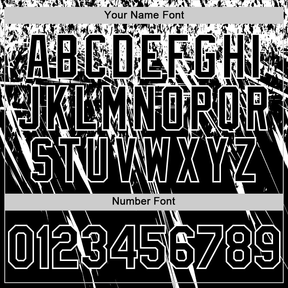 Custom Black White Distressed Scratch Brush Stroke Authentic Baseball Jersey
