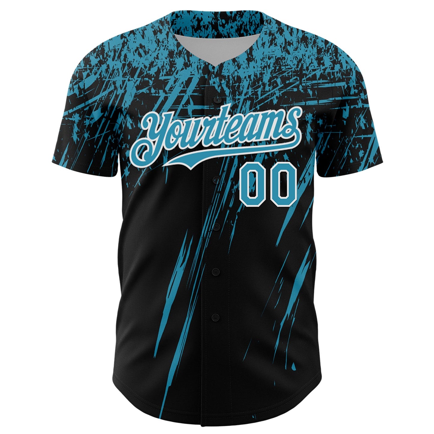 Custom Black Panther Blue-White Distressed Scratch Brush Stroke Authentic Baseball Jersey