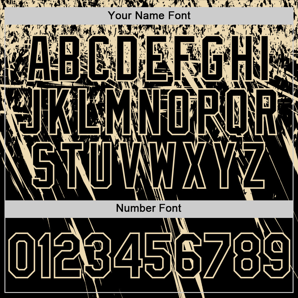 Custom Black Cream Distressed Scratch Brush Stroke Authentic Baseball Jersey
