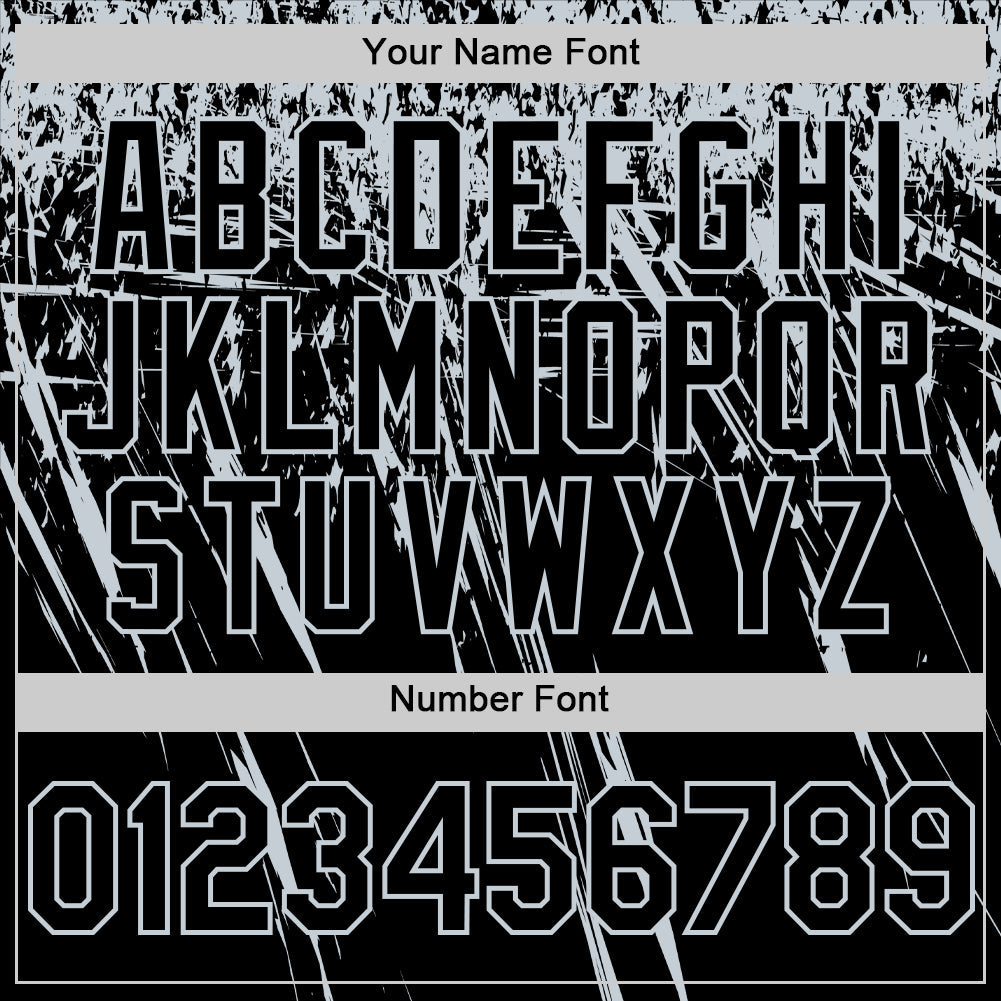 Custom Black Silver Distressed Scratch Brush Stroke Authentic Baseball Jersey