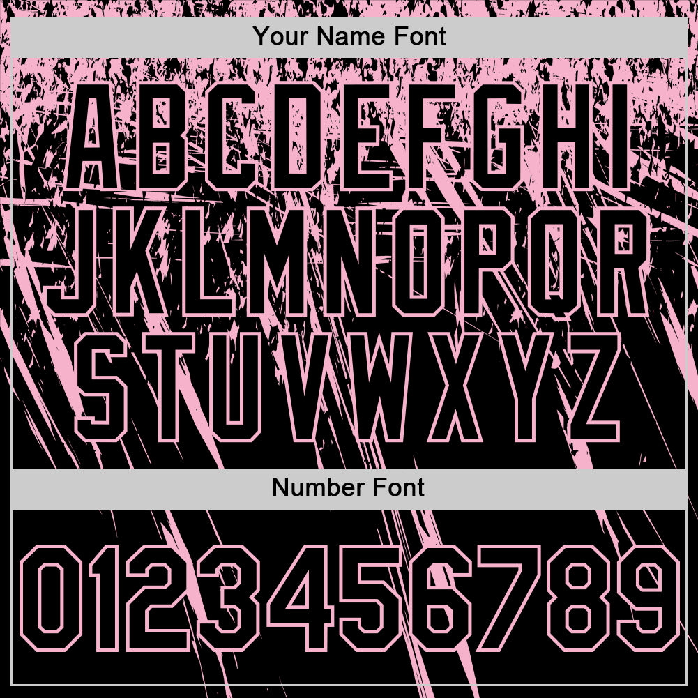 Custom Black Light Pink Distressed Scratch Brush Stroke Authentic Baseball Jersey