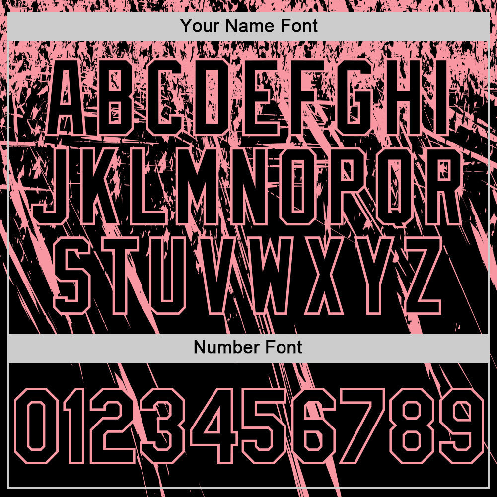 Custom Black Medium Pink Distressed Scratch Brush Stroke Authentic Baseball Jersey